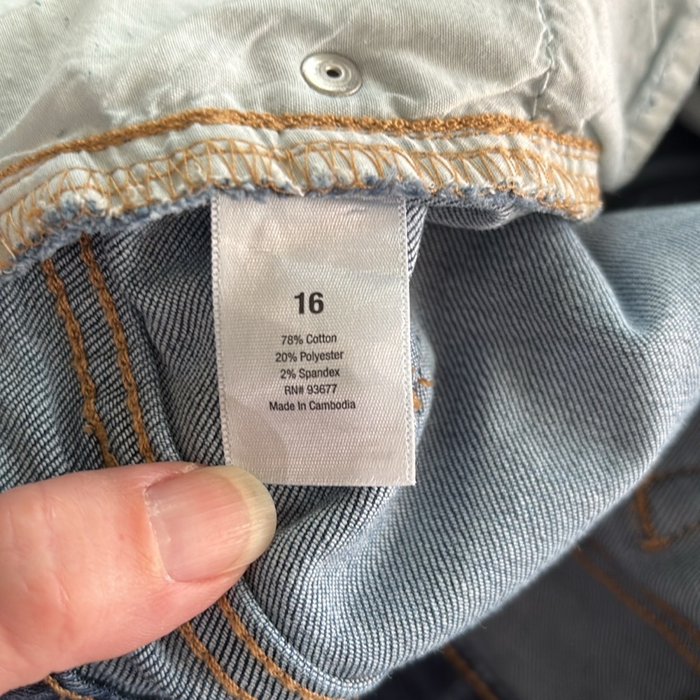 a.n.a Front Seam Skinny Raw Hem Cropped Denim Blue Jeans Plus Size 16 - Picture 9 of 11